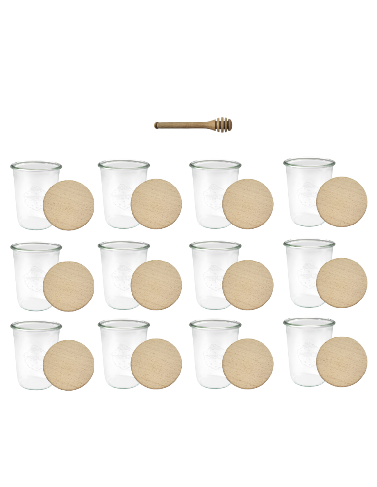 Słoiki i Dodatki - Słoiki WECK 12szt/ drewniane wieko, nabierak słoik 850ml MOLD - product b2b.wamar.biz 3