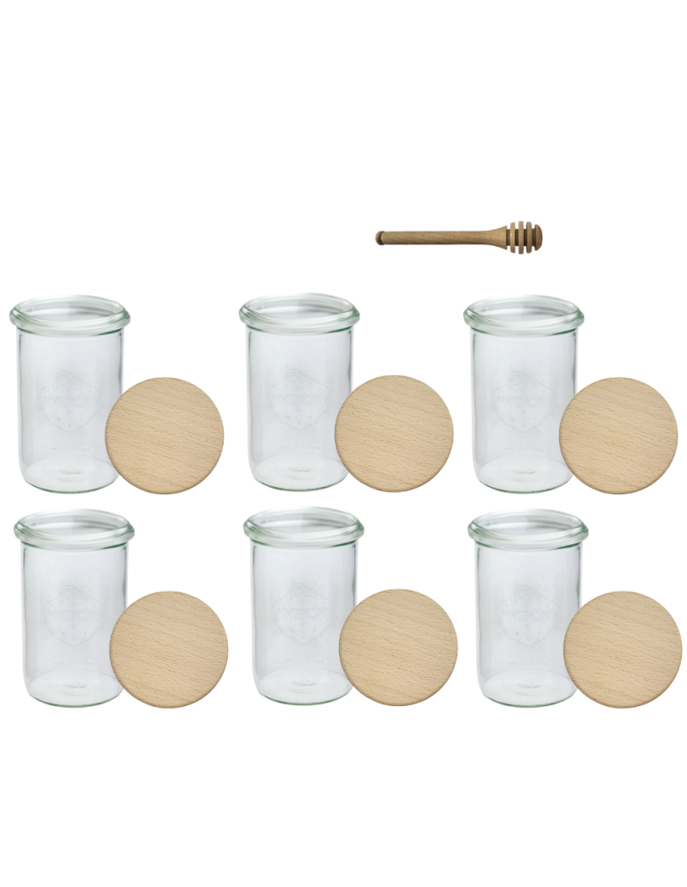 Słoiki i Dodatki - Słoiki WECK 6szt/ drewniane wieko, nabierak słoik 1050ml 1l MOLD - product b2b.wamar.biz 3