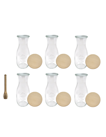 Słoiki i Dodatki - Słoiki WECK 6szt/ drewniane wieko, nabierak KARAFKA 1l 1062ml BUTELKA - product 3