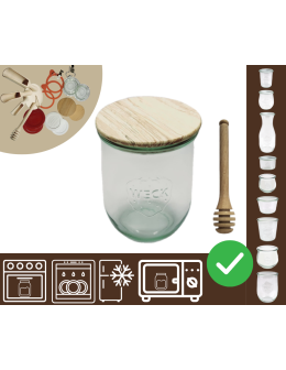 Słoiki WECK / drewniane wieko, nabierak słoik 1l 1062ml TULIP