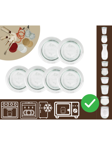 Słoiki WECK 6szt / szklane wieko 60mm do SŁOIK WECK