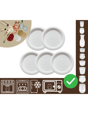 Słoiki WECK 5szt/ plastikowe wieko 80mm do SŁOIK WECK