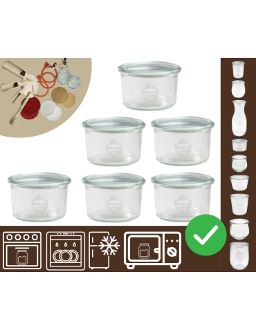 Słoiki WECK 6szt / żaroodporny słoik 200ml MOLD