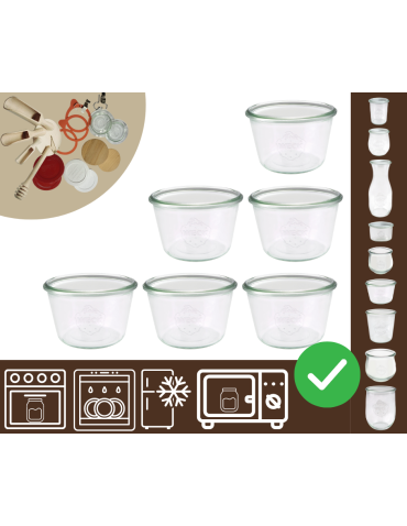 Słoiki WECK 6szt/ żaroodporny słoik 370ml MOLD