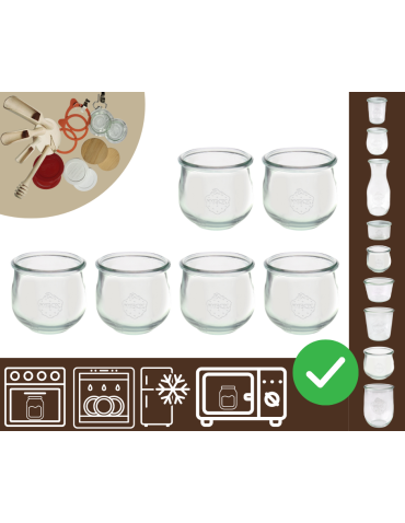 Słoiki WECK 6szt/ żaroodporny słoik 370ml TULIP