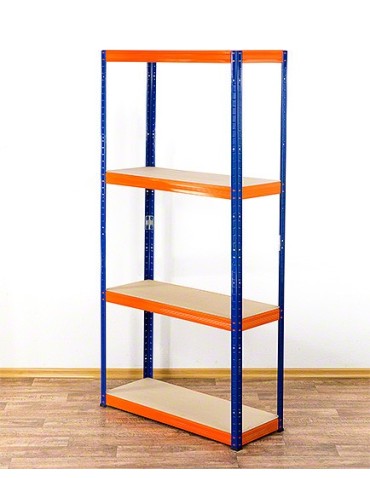 Regały Magazynowe - Regał Helios 180x75x30 cm 4 półki/400kg Biało-Pomarańczowy - product 2