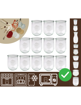 Słoiki WECK 12szt/ żaroodporny słoik 1l 1062ml TULIP