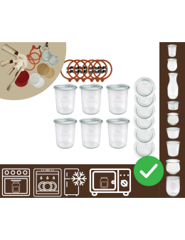 Słoiki WECK x6 / szkl. wieko,gumka, bl słoik 160ml MOLD