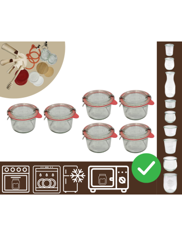 Słoiki WECK 6szt / szkl. wieko,gumka, bl słoik 200ml MOLD