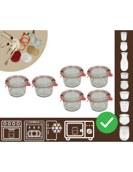 Słoiki WECK 6szt / szkl. wieko,gumka, bl słoik 200ml MOLD