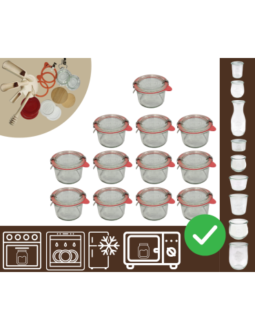 Słoiki WECK 12szt / szkl. wieko,gumka, bl słoik 200ml MOLD
