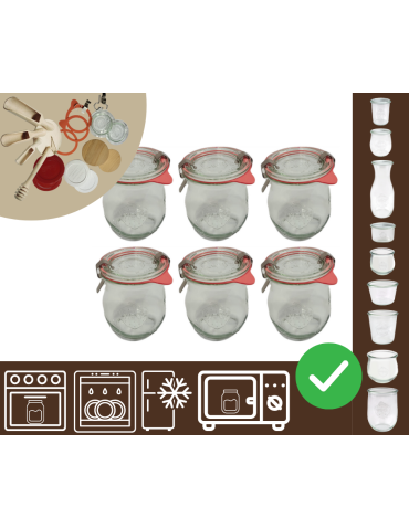 Słoiki WECK 6szt/ szkl. wieko,gumka, bl słoik 220ml TULIP
