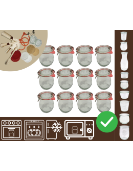 Słoiki WECK 12szt/ szkl. wieko,gumka, bl słoik 220ml TULIP