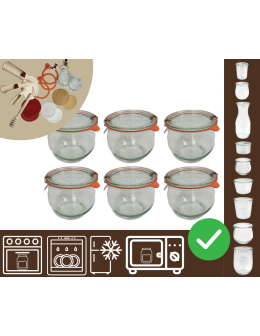 Słoiki WECK 6szt/ szkl. wieko,gumka, bl słoik 580ml TULIP