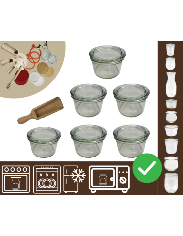 Słoiki WECK 6szt / szklane wieko, miarka słoik 200ml MOLD