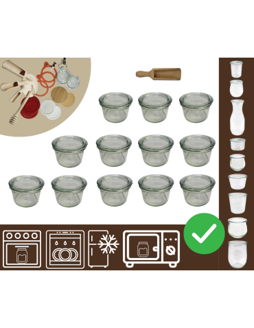 Słoiki WECK 12szt / szklane wieko, miarka słoik 200ml MOLD