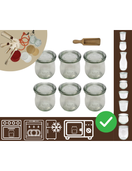 Słoiki WECK 6szt/ szklane wieko, miarka słoik 220ml TULIP