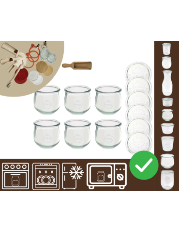 Słoiki WECK 6szt/ szklane wieko, miarka słoik 370ml TULIP
