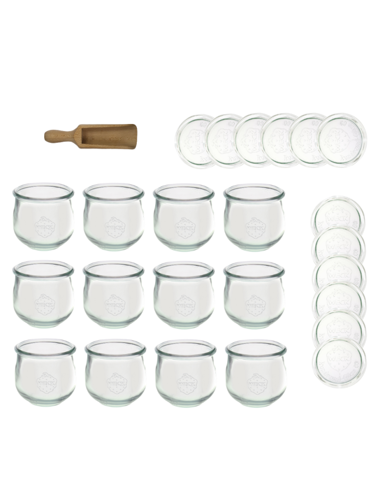 Słoiki i Dodatki - Słoiki WECK 12szt/ szklane wieko, miarka słoik 370ml TULIP - product b2b.wamar.biz 3