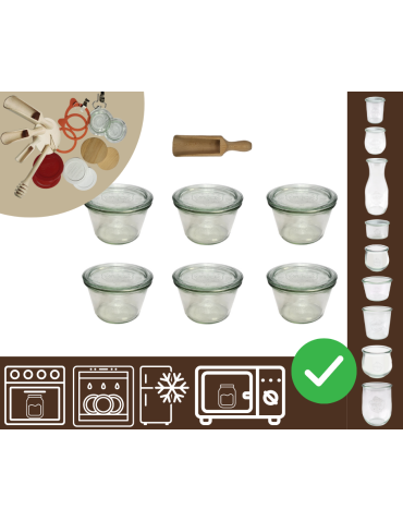 Słoiki WECK 6szt/ szklane wieko, miarka słoik 370ml MOLD