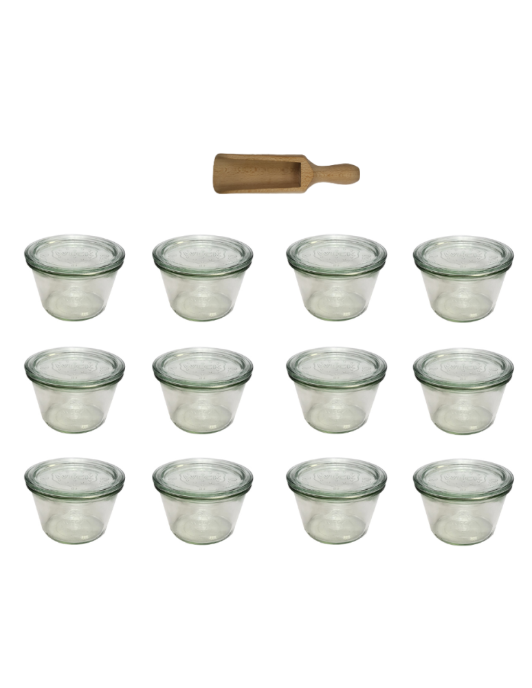 Słoiki i Dodatki - Słoiki WECK 12szt/ szklane wieko, miarka słoik 370ml MOLD - product b2b.wamar.biz 3