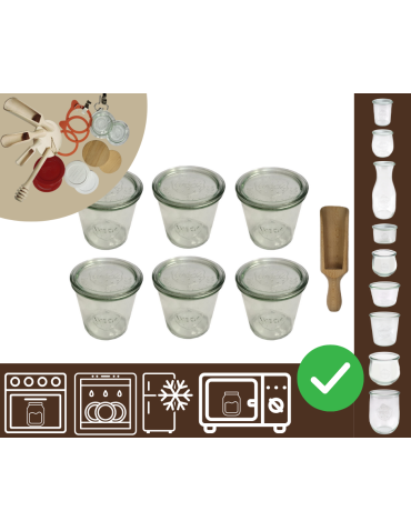 Słoiki WECK 6szt/ szklane wieko, miarka słoik 580ml MOLD