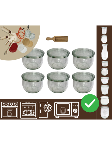 Słoiki WECK 6szt/ szklane wieko, miarka słoik 580ml TULIP