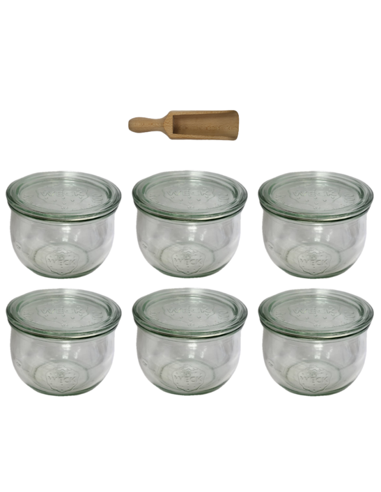 Słoiki i Dodatki - Słoiki WECK 6szt/ szklane wieko, miarka słoik 580ml TULIP - product b2b.wamar.biz 3