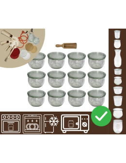 Słoiki WECK 12szt/ szklane wieko, miarka słoik 580ml TULIP