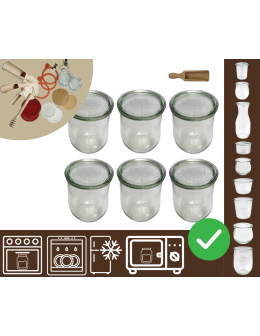 Słoiki WECK 6szt/ szklane wieko, miarka słoik 1l 1062ml TULIP