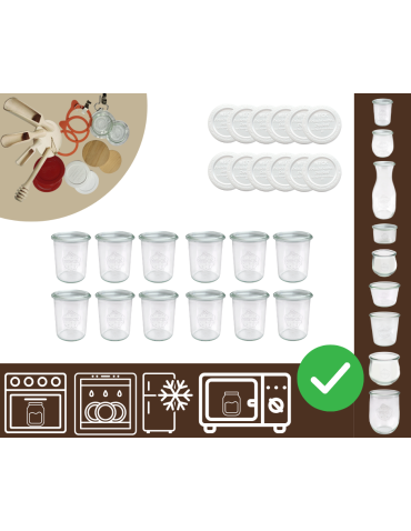 Słoiki WECK x12 / plastikowe wieko słoik 160ml MOLD