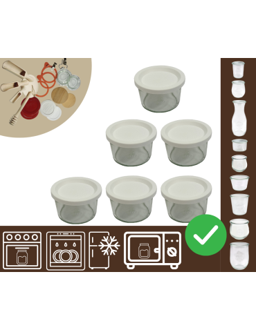Słoiki WECK 6szt / plastikowe wieko słoik 200ml MOLD