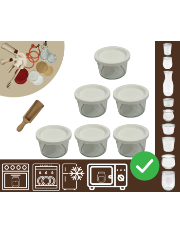 Słoiki WECK 6szt / plastikowe wieko, miarka słoik 200ml MOLD