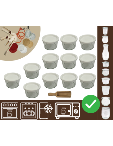 Słoiki WECK 12szt / plastikowe wieko, miarka słoik 200ml MOLD
