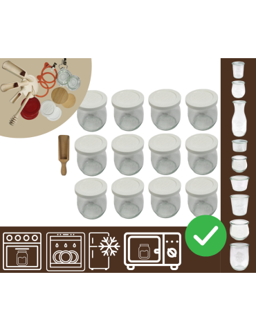 Słoiki WECK 12szt/ plastikowe wieko, miarka słoik 220ml TULIP