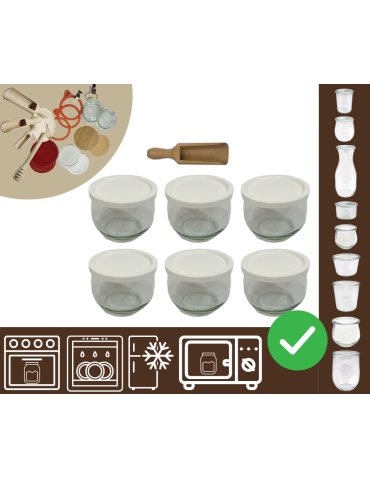 Słoiki WECK 6szt/ plastikowe wieko, miarka słoik 370ml TULIP