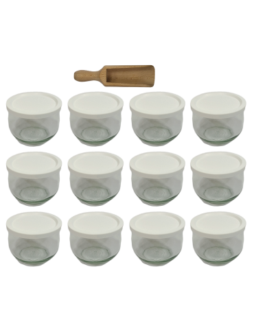 Słoiki i Dodatki - Słoiki WECK 12szt/ plastikowe wieko, miarka słoik 370ml TULIP - product 3