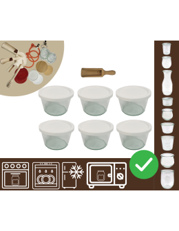 Słoiki WECK 6szt/ plastikowe wieko, miarka słoik 370ml MOLD