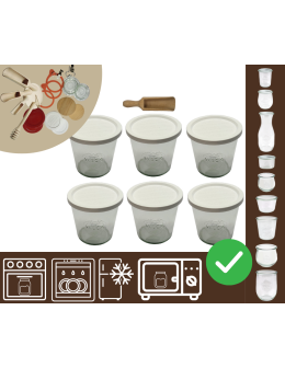 Słoiki WECK 6szt/ plastikowe wieko, miarka słoik 580ml MOLD