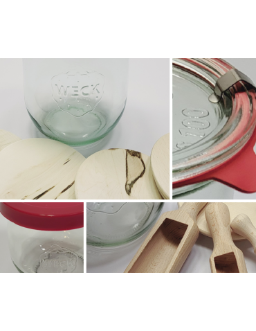 Słoiki i Dodatki - Słoiki WECK 12szt/ plastikowe wieko, miarka słoik 580ml MOLD - product 4