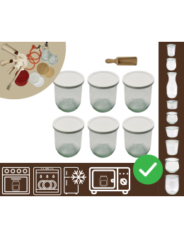 Słoiki WECK 6szt/ plastikowe wieko, miarka słoik 1l 1062ml TULIP