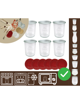 Słoiki WECK x6 / silikonowe wieko słoik 160ml MOLD