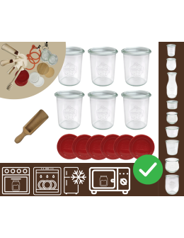 Słoiki WECK x6 / silikonowe wieko, miarka słoik 160ml MOLD