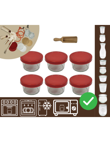 Słoiki WECK 6szt / silikonowe wieko, miarka słoik 200ml MOLD