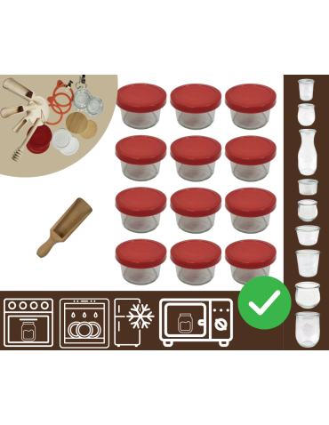 Słoiki WECK 12szt / silikonowe wieko, miarka słoik 200ml MOLD