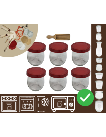 Słoiki WECK 6szt/ silikonowe wieko, miarka słoik 220ml TULIP