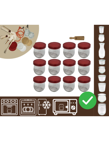 Słoiki WECK 12szt/ silikonowe wieko, miarka słoik 220ml TULIP