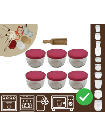 Słoiki WECK 6szt/ silikonowe wieko, miarka słoik 370ml TULIP