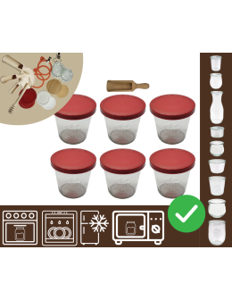 Słoiki WECK 6szt/ silikonowe wieko, miarka słoik 580ml MOLD
