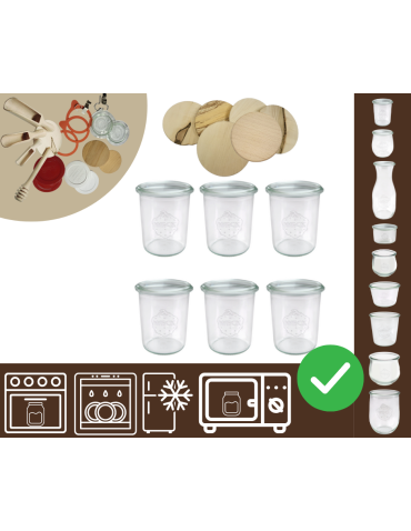 Słoiki i Dodatki - Słoiki WECK x6 / drewniane wieko słoik 160ml MOLD - product 1